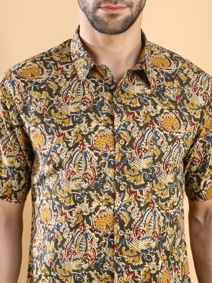 Half Sleeve Shirt - Kalamkari Print