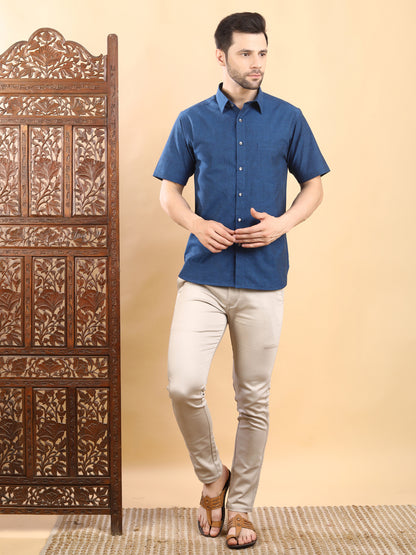 Half Sleeve Shirt in Mangalgiri Cotton