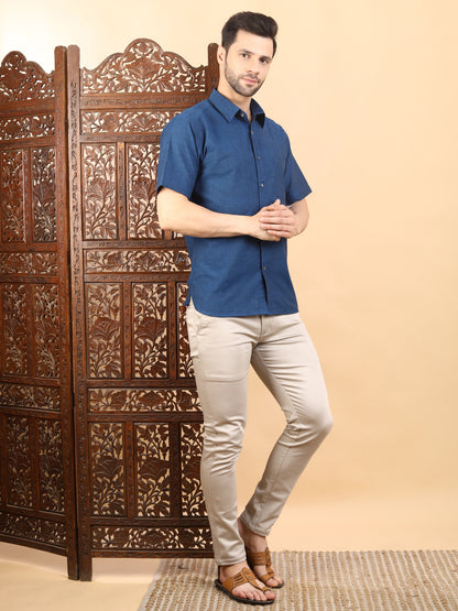 Half Sleeve Shirt in Mangalgiri Cotton