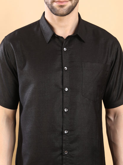 Half-Sleeve Shirt- Black