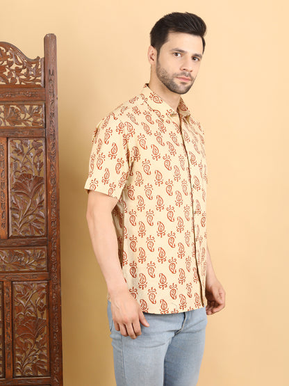 Half Sleeve Shirt - Beige