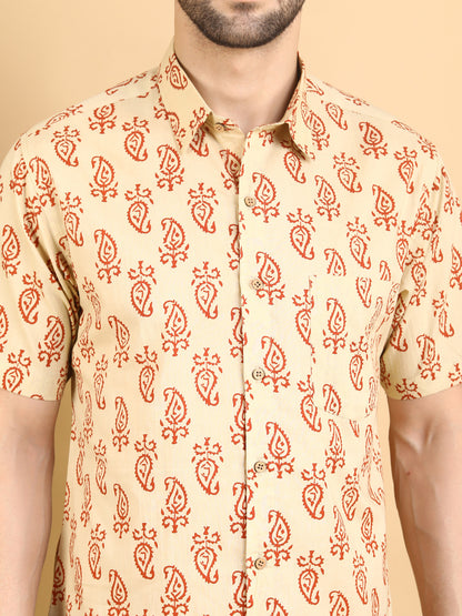 Half Sleeve Shirt - Beige