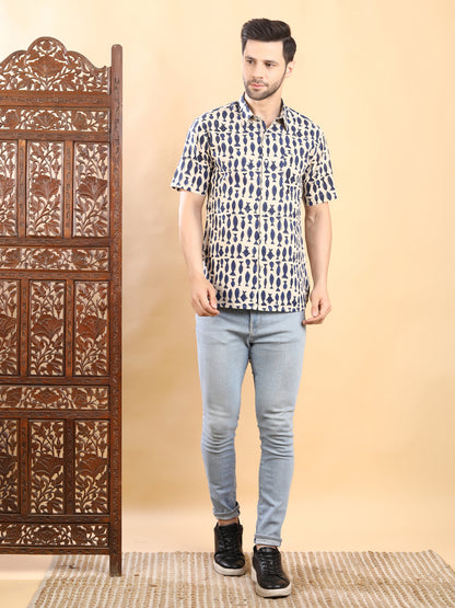 Hand block Print Half Sleeves Shirt